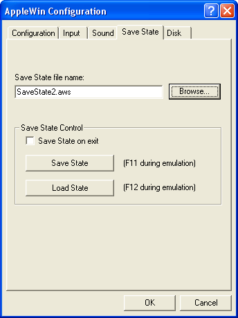 Save State settings