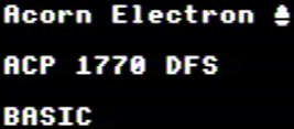 The Electron start screen, decoded from an interlaced composite feed