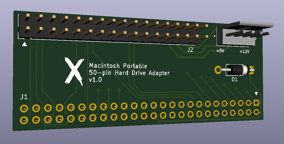 Macintosh Portable 50-pin Hard Drive Adapter v1.0